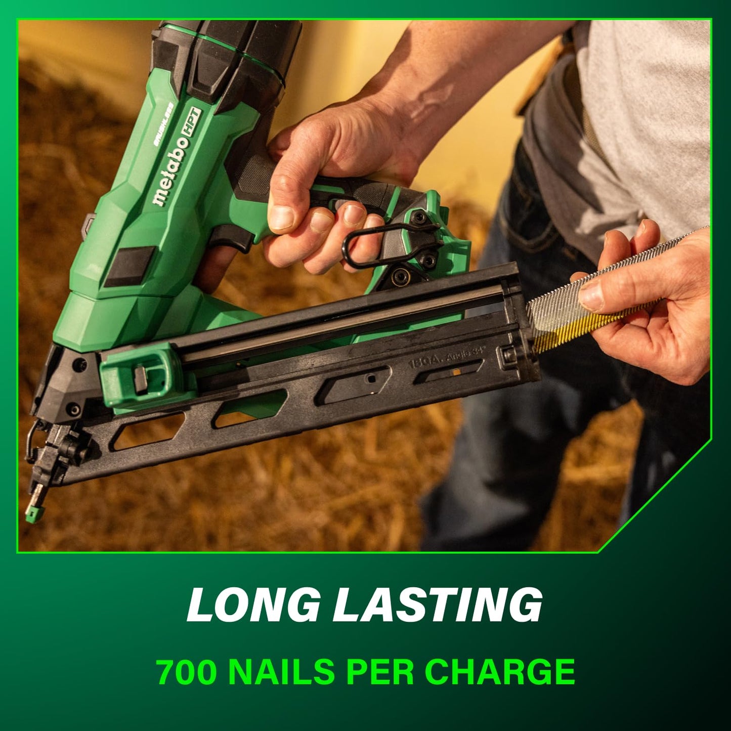 Metabo HPT 18V MultiVolt Brushless Pro 15-GA Angled Finish Nailer Kit, 15 Gauge Finish Nailer, Power Tool with 2.0Ah Lithium Ion Battery, 1-1/4" to 2-1/2" Nails, Powerful Brushless Motor, NT1865DAA