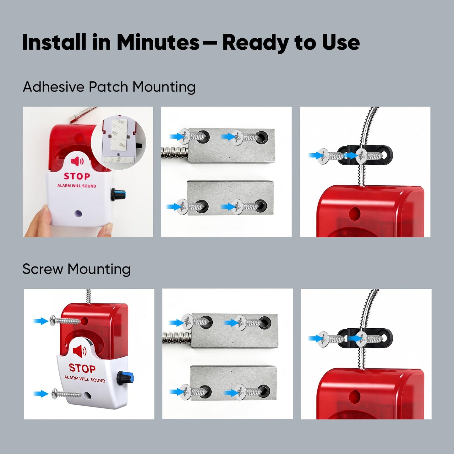 Exit Door Alarm with 110dB Siren,Commercial Emergency Exit Security Device,Battery Powered Magnetic Sensor, Easy Installation,Ideal for Warehouse,Office,Retail,Industrial Exit Safety