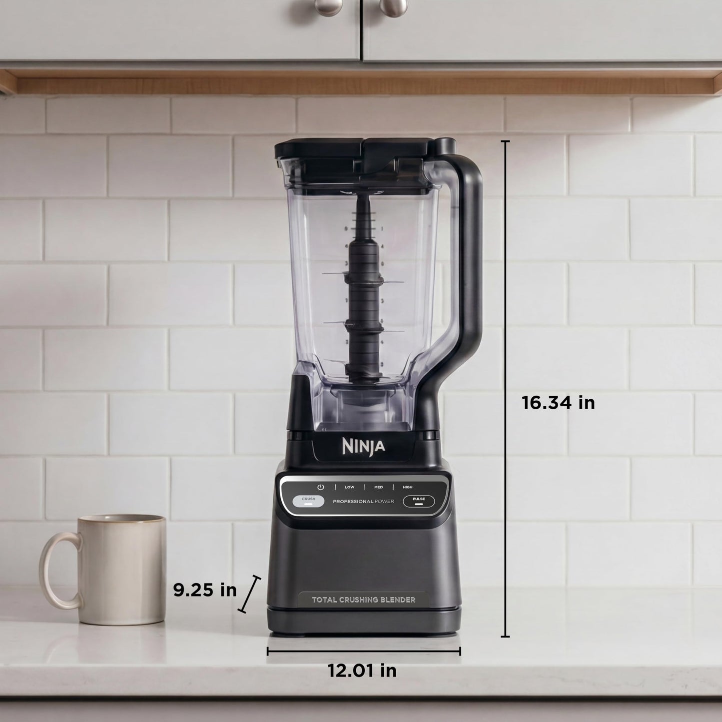 Ninja Professional Blender 2.0 | Smoothie Maker, Drink Mixer, Grinder, Ice Crusher | Total Crushing Technology, Auto-iQ Program, 1200W Power, XL 72-oz. Pitcher | Dark Grey | BR201AMZ