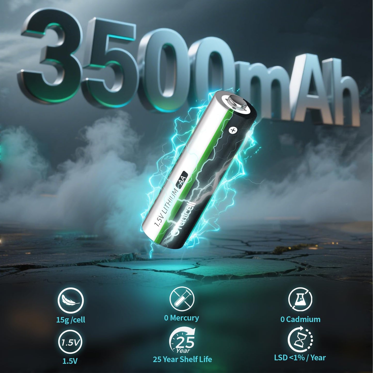 Granicell 120-Pack 3500mAh Lithium AA Batteries | 1.5V for Blink Cameras, Smart Locks, Alarms & Tech Devices | 10-Year Life, Leak-Proof, Extreme-Temp Resistant (Non-Rechargeable)