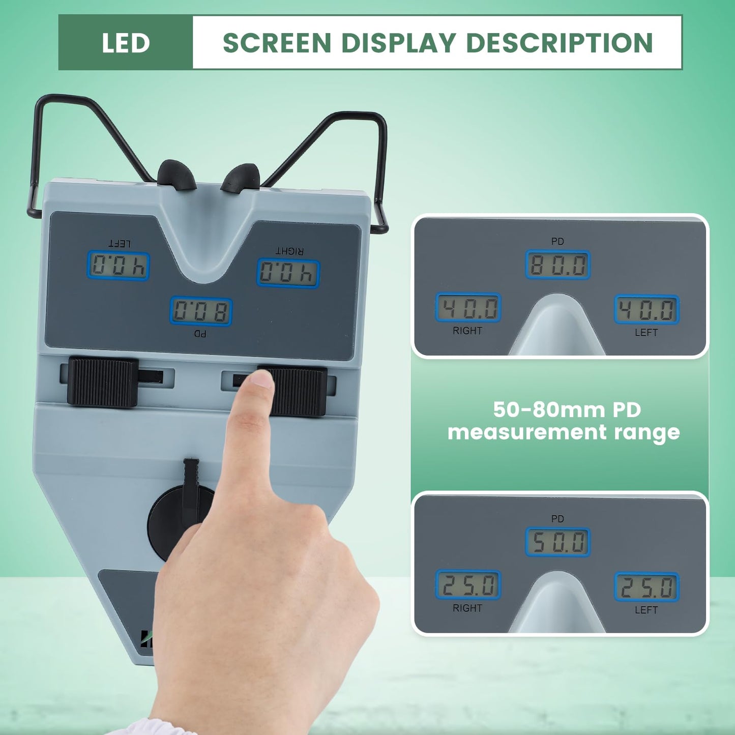 Huanyu Digital Pupilometer Optical PD Meter Pupil Distance Meter Measuring Tool (LY-9C) and Huanyu Frame Warmer 167-323℉ Eyeglass Frame Heater 500W Bundle