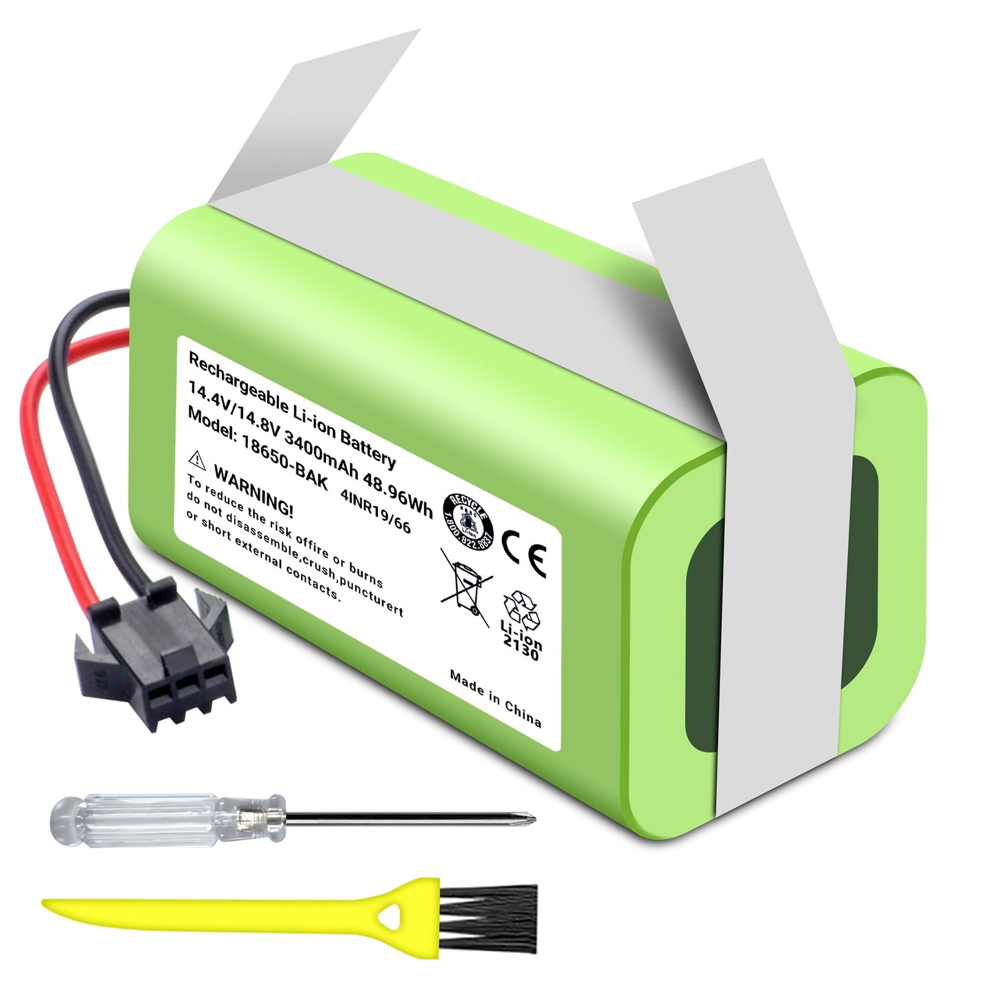 TZRONG 3400Mah Battery for Lefant M210 M210B M210P M213 M213S Series Robot Vacuum Cleaner 14.4V 36.3Wh with Installation Tools Vacuums