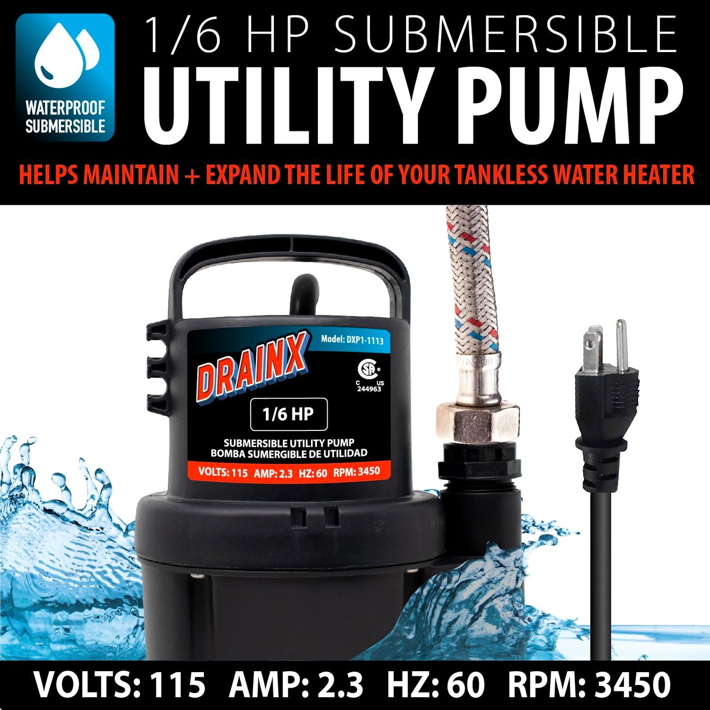 DrainX Tankless Water Heater Flushing Kit Includes Pump, Hoses, Bucket, Maintenance Log, and Replacement Filter for Rinnai Systems – Just Add Vinegar or our Own Descaler