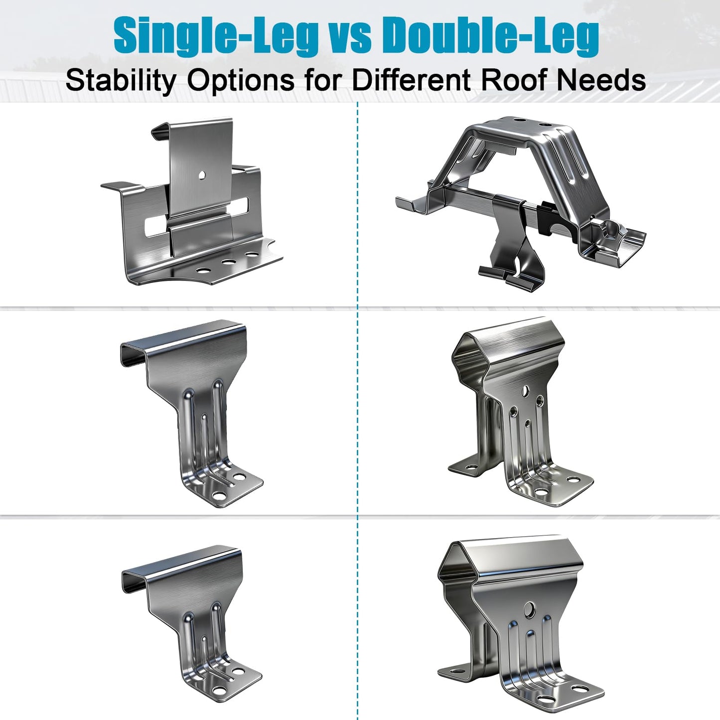 100PCS Galvanized Steel 475 Panel Roof Edge Brackets, 1.5mm Heavy-Duty Standing Seam Roofing Fixing Clips, Durable Color Steel Panel Fasteners for Installers, Builders & Contractors
