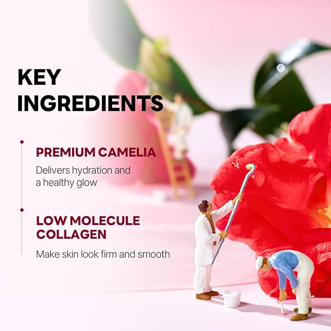 ROUND LAB Camellia Collagen Mask, 30min Hydrogel Mask, Quick Hydration, Firming&Pore Minimizing, For sensitive skin, Micro molecule collagen, Facial Mask, 34 g/1.19 Fl Oz 4ea