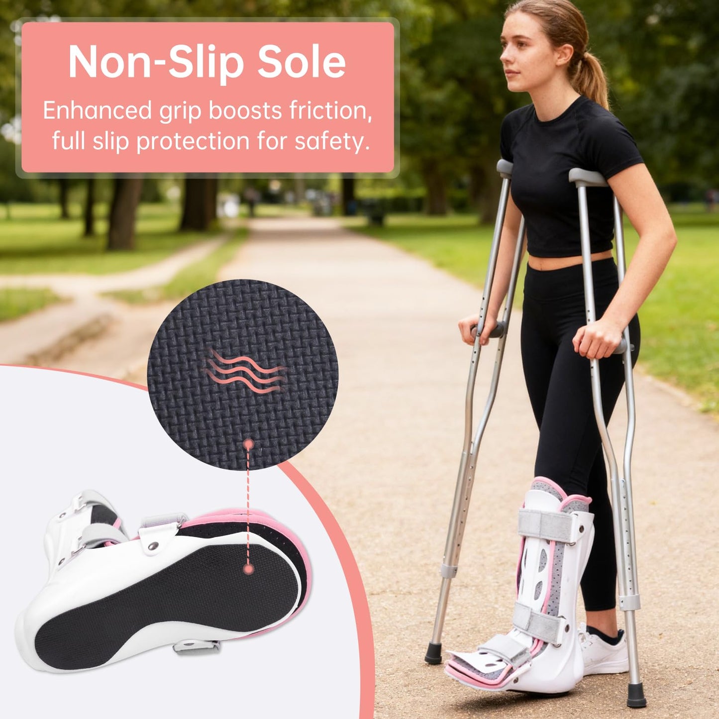Oneweijie Medical Boots, Ankle Sprain Correction Boots, Ankle Sprain Braces, Adjustable Splints, Walking Boots,Detachable Linings(Short-Right)