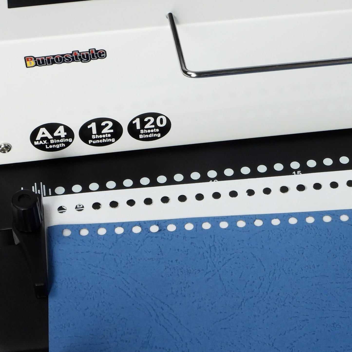 Burostyle TD-1200R Binding Machine, 3:1 Pitch Wire Binding Machine, 34 Round Holes, Punch 12 Sheets/Bind 120 Sheets with Sturdy Metal Construction