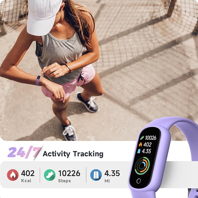 Fitness Tracker Watch with Heart Rate/Sleep Tracker/IP68 Waterproof, Activity Tracker with Pedometer Step Counter, Health Watch for Women with 14 Sports Compatible Android iOS, Lilac