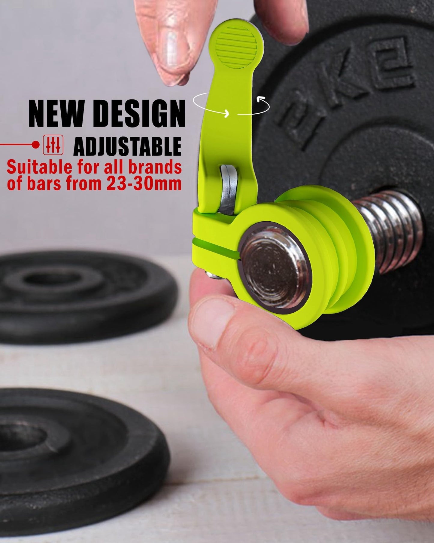 ZY-HUAN mini Barbell Clips 1 inch I Multi-Size Adjustable Barbell Collar I 1 inch Barbell ClampsIQuick Release Weight Clips Pair of Locking for Dumbbell Bar (Green)