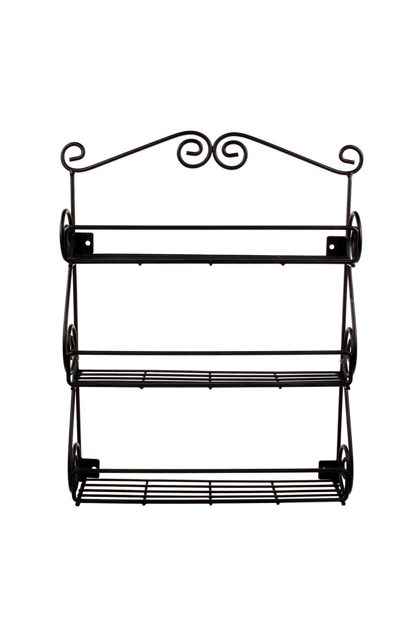Spectrum Diversified Scroll Wall-Mounted Traditional Spice Rack Organizer for Cabinet & Kitchen, 3-Tier, Beauty & Nail Polish, 43710