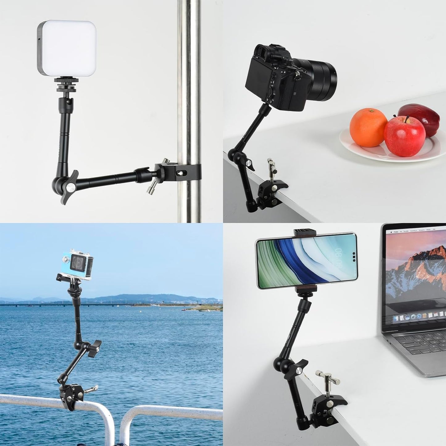 KAGYOKU 2 Pack 1/4 3/8 Super Clamp - with and Thread Crab Clamps for DSLR Rig Camera Monitor LED Light Microphones