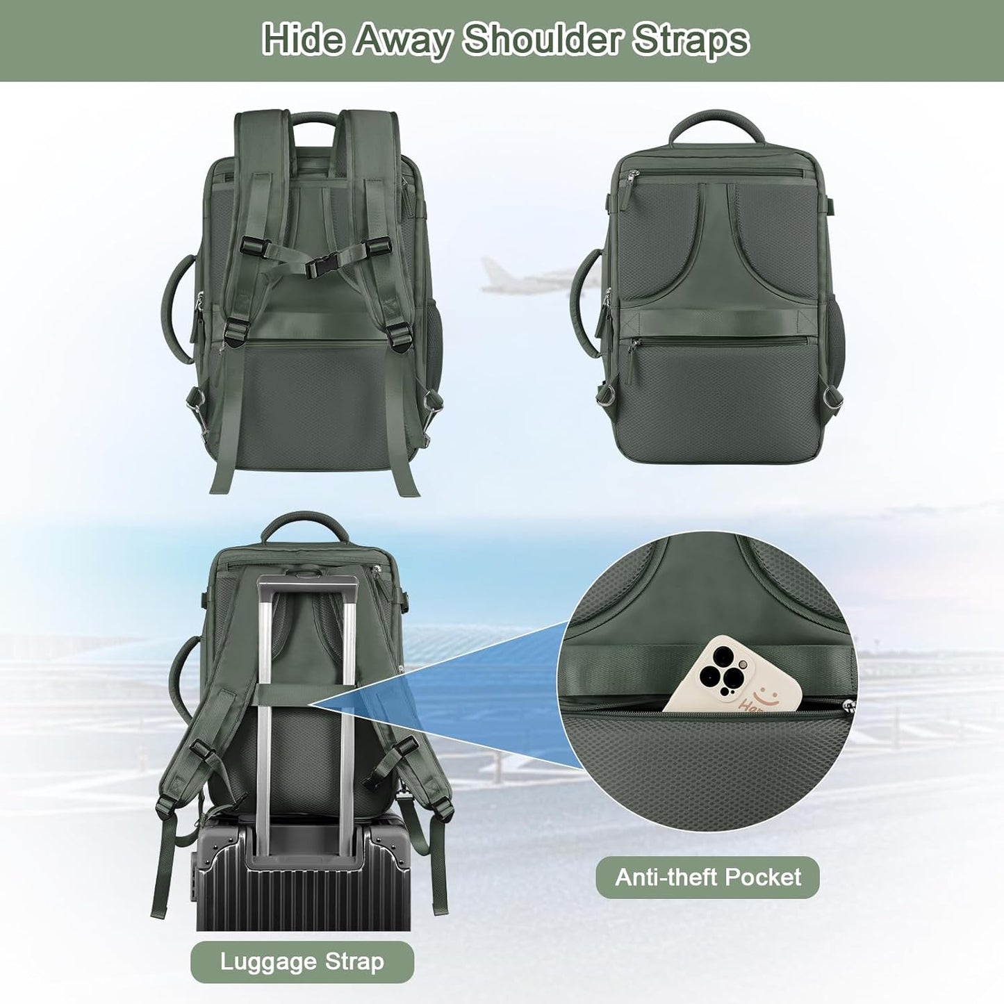 Backpack 17 Inch Backpack Sinaliy Large Expandable Travel for Men and Women, Laptop, Waterproof, Casual, College