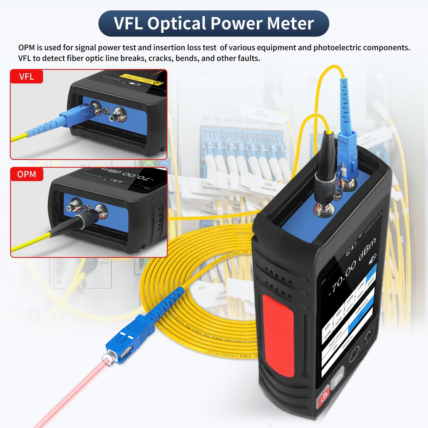 Multifunction Network Caber Tester,UTP Ethernet Cable Tester,Cable Tracer,4" IPS Touch Screen Network Tester Support DMM,OPM,Network Tools,POE++ Detect,RJ45 TDR,Length,FTP,NCV,IP/LLDP/CDP/PD/PPPOE