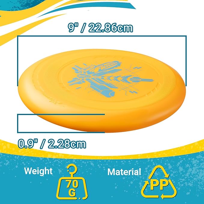 Wham-O Frisbee Go Flying Disc, 9 Inch Lightweight Sports Disc for Beginners Outdoor Beach Backyard Lawn Park Camping Family Activity Game - 70g