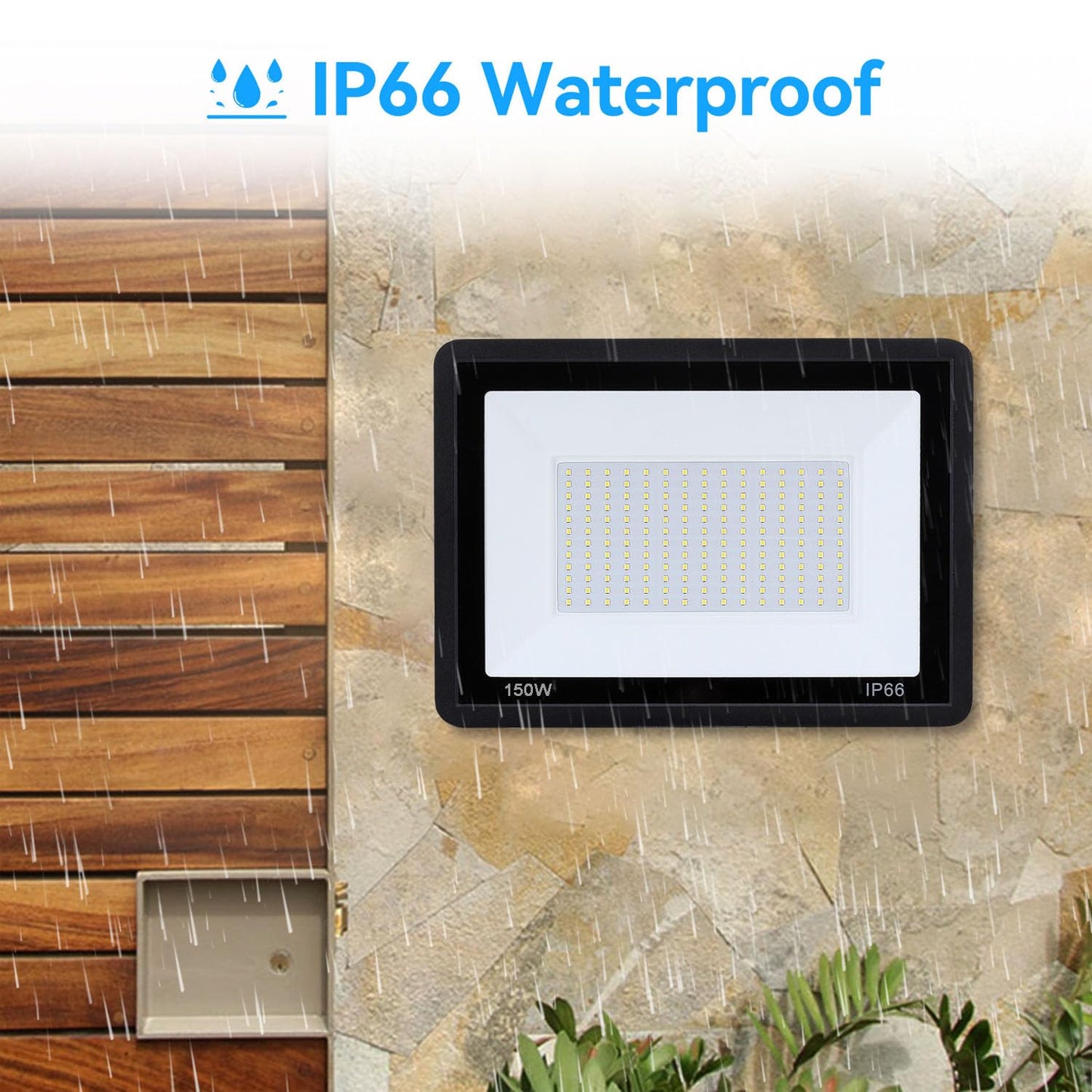 4Pack-250W LED Flood Light Outdoor,27500lm LED Work Light with 6FT US Plug,IP66 Waterproof Exterior Security Lights,6000K Daylight White Outside Floodlights Slim design for Playground Yard Stadium