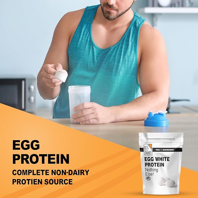 It's Just! - Egg White Protein Powder, Dried Egg Whites Protein, Meringue Ingredient, Non-GMO, USA Farms (Unflavored, 20oz)