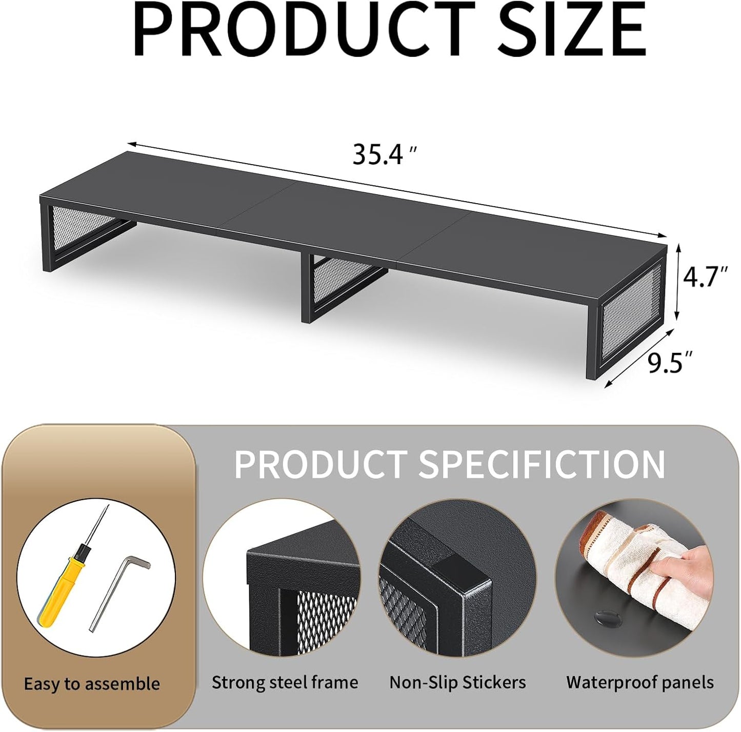 Dual Computer Monitor Stand Riser, Desk Organizers and Accessories, Printer & TV Stand, Desk Shelf, Office Desk