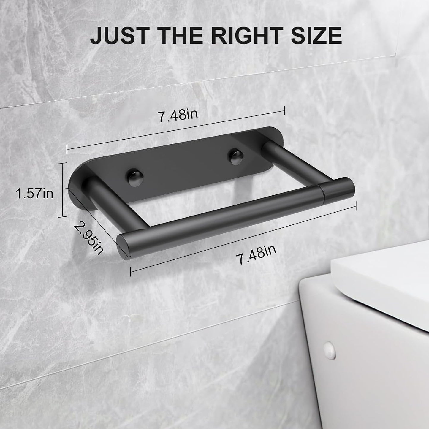 SetSail Toilet Paper Holder - Matte Black Wall-Mount Stainless Steel Tissue Holder for Bathroom