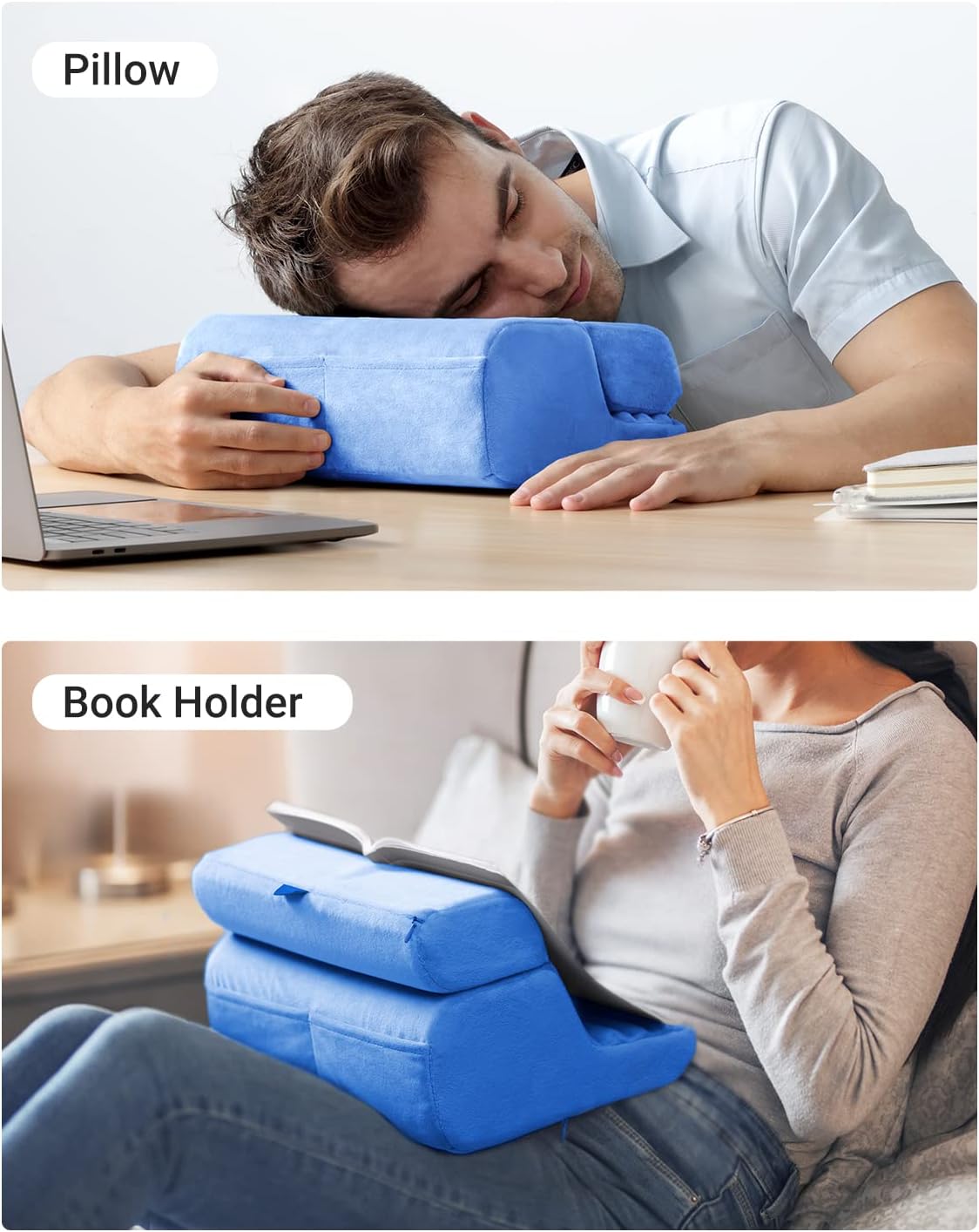 UGREEN 3 13 12 11 10.5 5 4 3 2 16 15 14 Tablet Pillow Stand for Lap Soft Holder Bed with Viewing Angles Adjustable Home