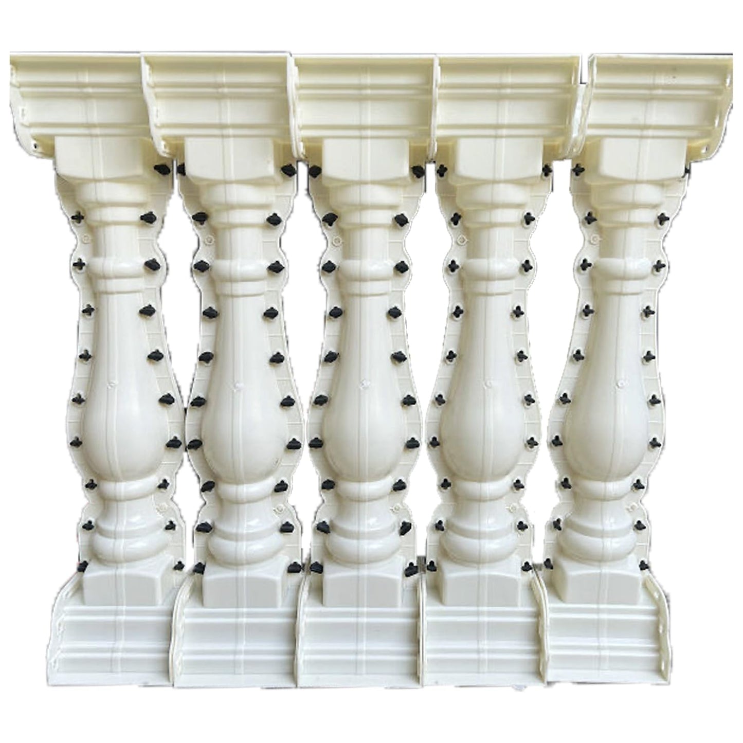 5 PCS Per Meter 37.4inches High ABS Balcony Concrete Molds，Balustrade Molds Terrace Casting Decorative handrail vase Column Concrete Fence Form