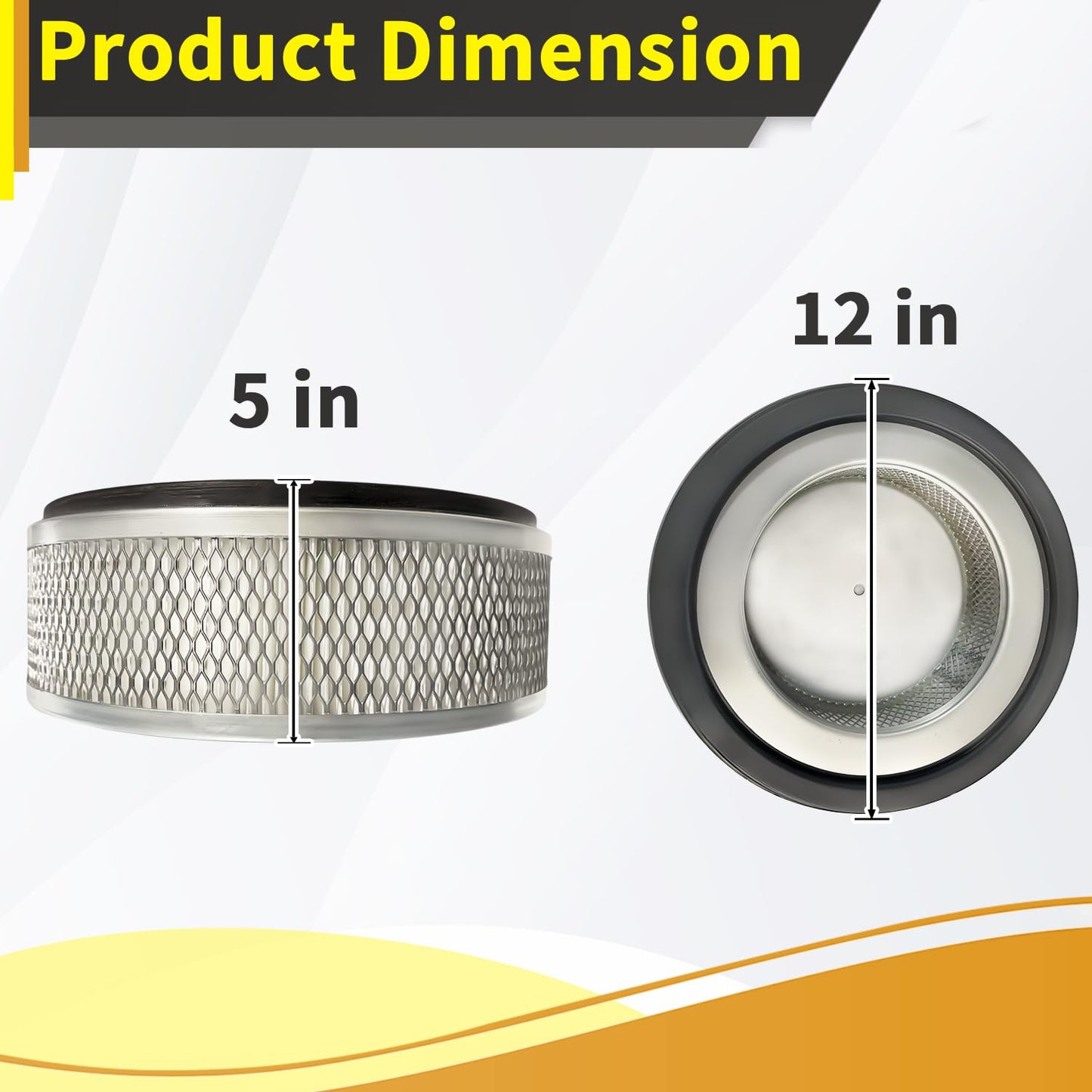 Replacement HEPA Filter for Dustless Technologies Models D1606, 16006, 16008, and 16500 Wet/Dry Vacuums