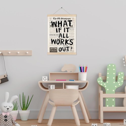 HUGANE Wall Art Poster Hanger Frame - Retro Black & White Inspirational Canvas Decor | 12x16 Inch