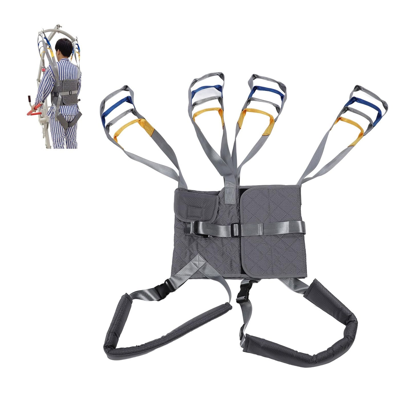 Adjustable Lift Walking Sling for Adults, Supportive Full Body Standing Harness Padded, Designed with Buckle Fastening Suitable for Patient Lifts for Walking