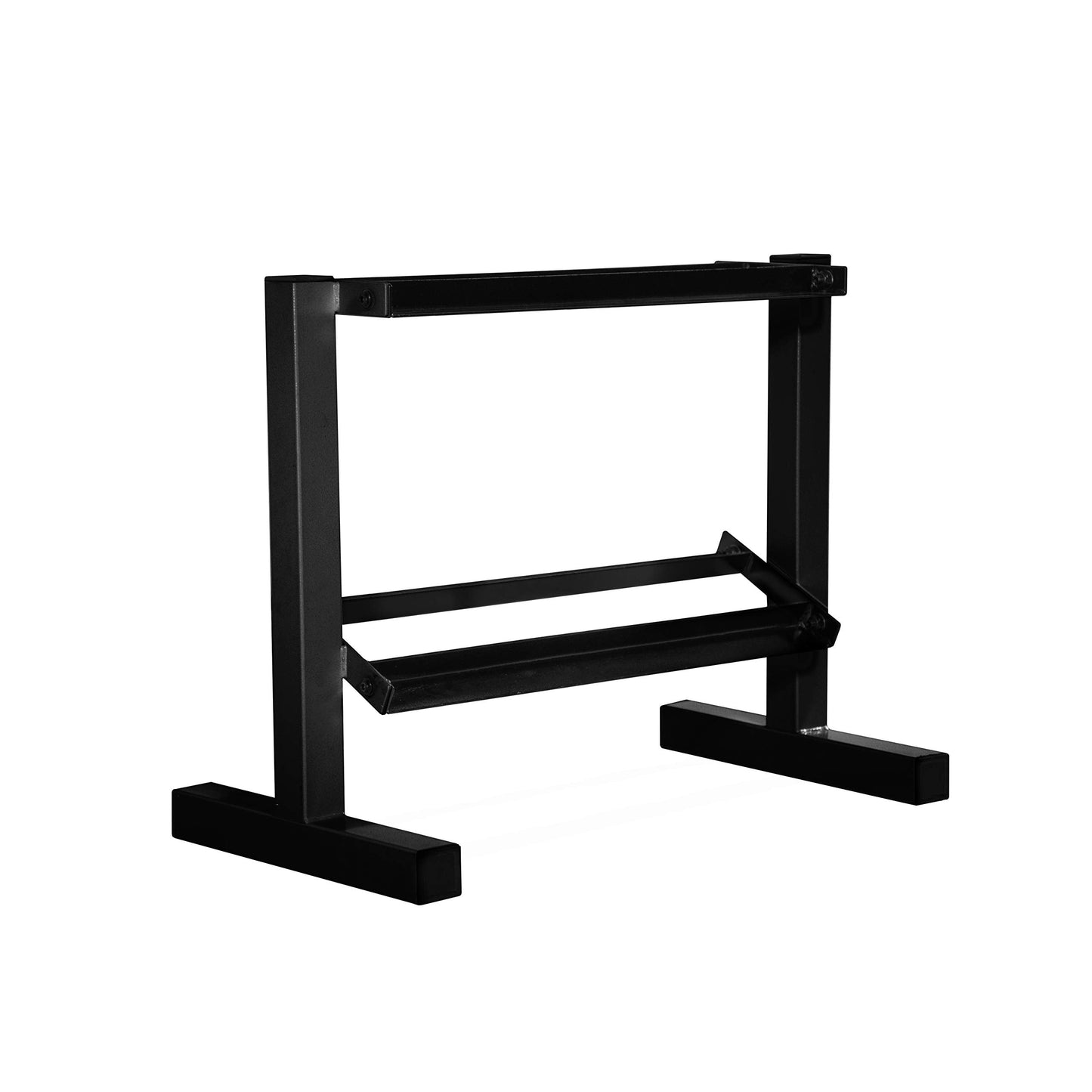 CAP Black 24-Inch Dumbbell Storage Rack for Home Gym, 2-Tier Heavy-Duty Steel Weight Rack for Hex Dumbbells, Holds 5lb - 25lb Pairs
