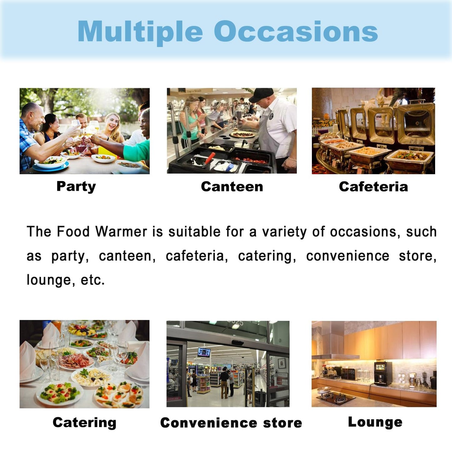 INTSUPERMAI 5 Pots Electric Commercial Food Soup Warmer Canteen Buffet Steam Heater Stainless Steel 110V 1500W 1/6 GN x4+1/3GN x1 6 inch deep Adjustable Temp Restaurants, Catering and Parties