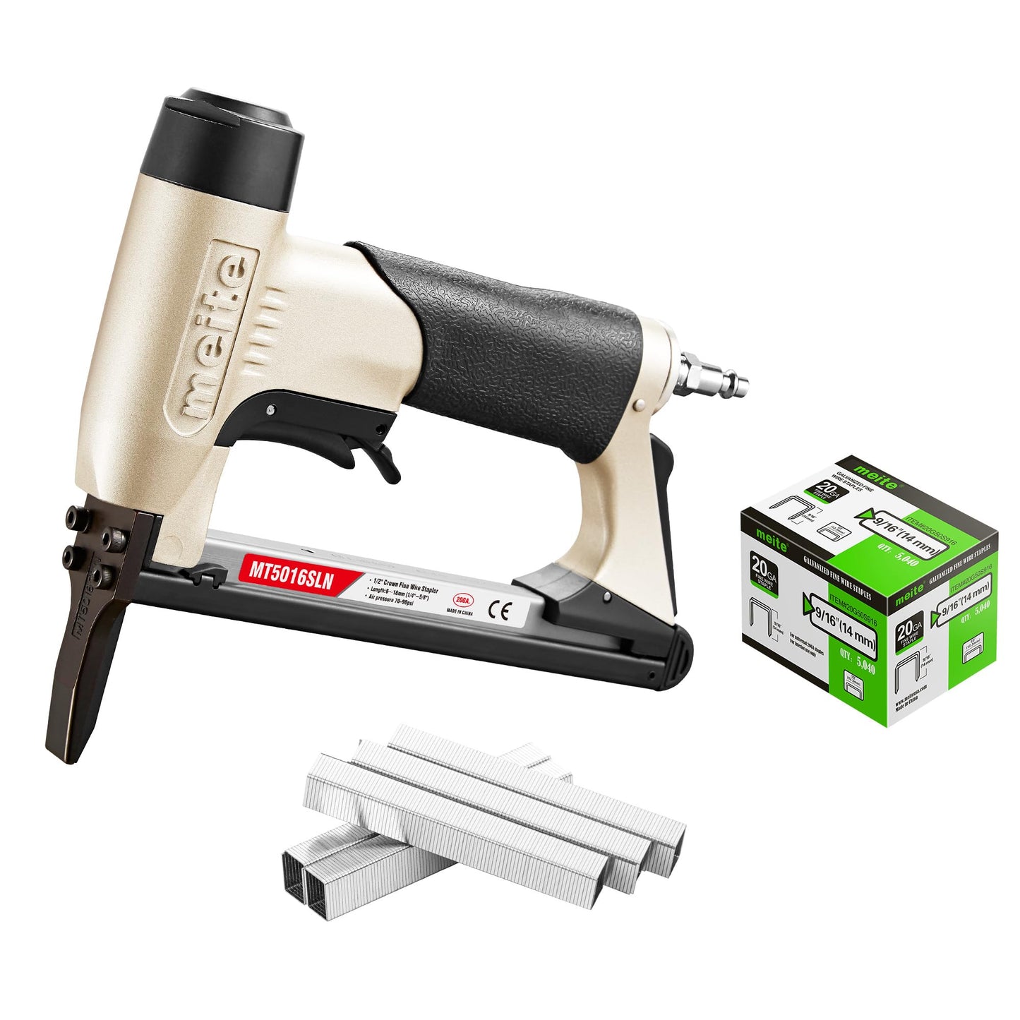 meite MT5016SLN Stapler with 9/16" Length Staples for Upholstery