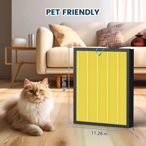 LEVOIT Vital 100S Replacement Filter - H13 True HEPA & Activated Carbon | 2 Pack Yellow