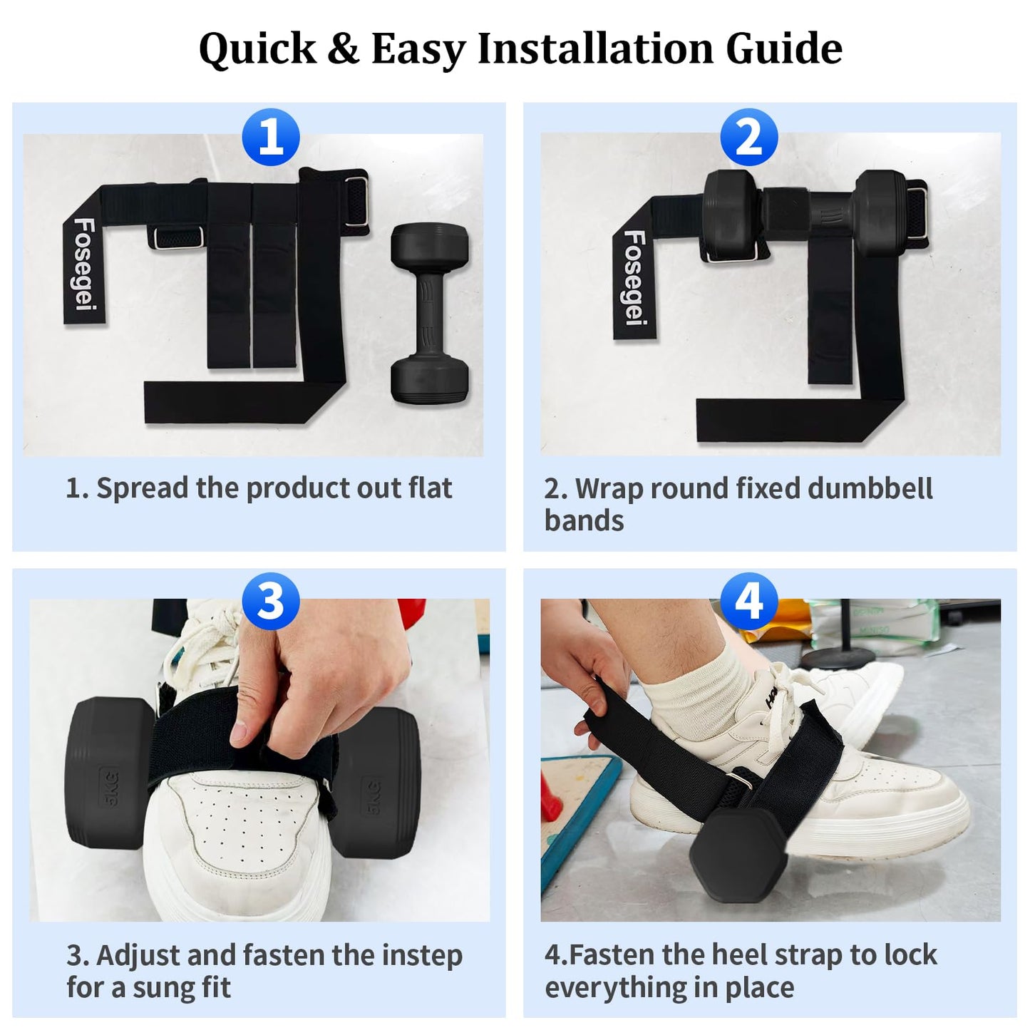 Dumbbell Foot Attachment, Tibialis Trainer, Adjustable Ankle Weights, Leg Workouts at Home for Hip Flexors, Ankle Straps for Weight Lifting, Shin Splint, Hamstring Curls, Leg extensions