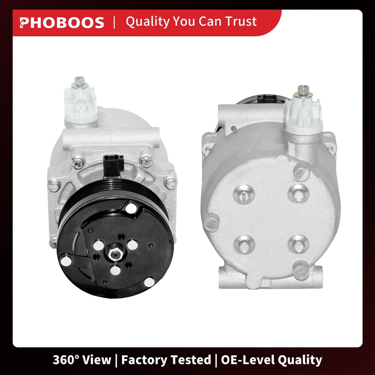 PHOBOOS A/C Compressor with Clutch Compatible with Ford Expedition 2003-2004 V8 4.6L/2003-2006 V8 5.4L & Lincoln Navigator 2003-2006 V8 5.4L, Fast Cooling, Low Noise, Easy Installation, Ref. 98557