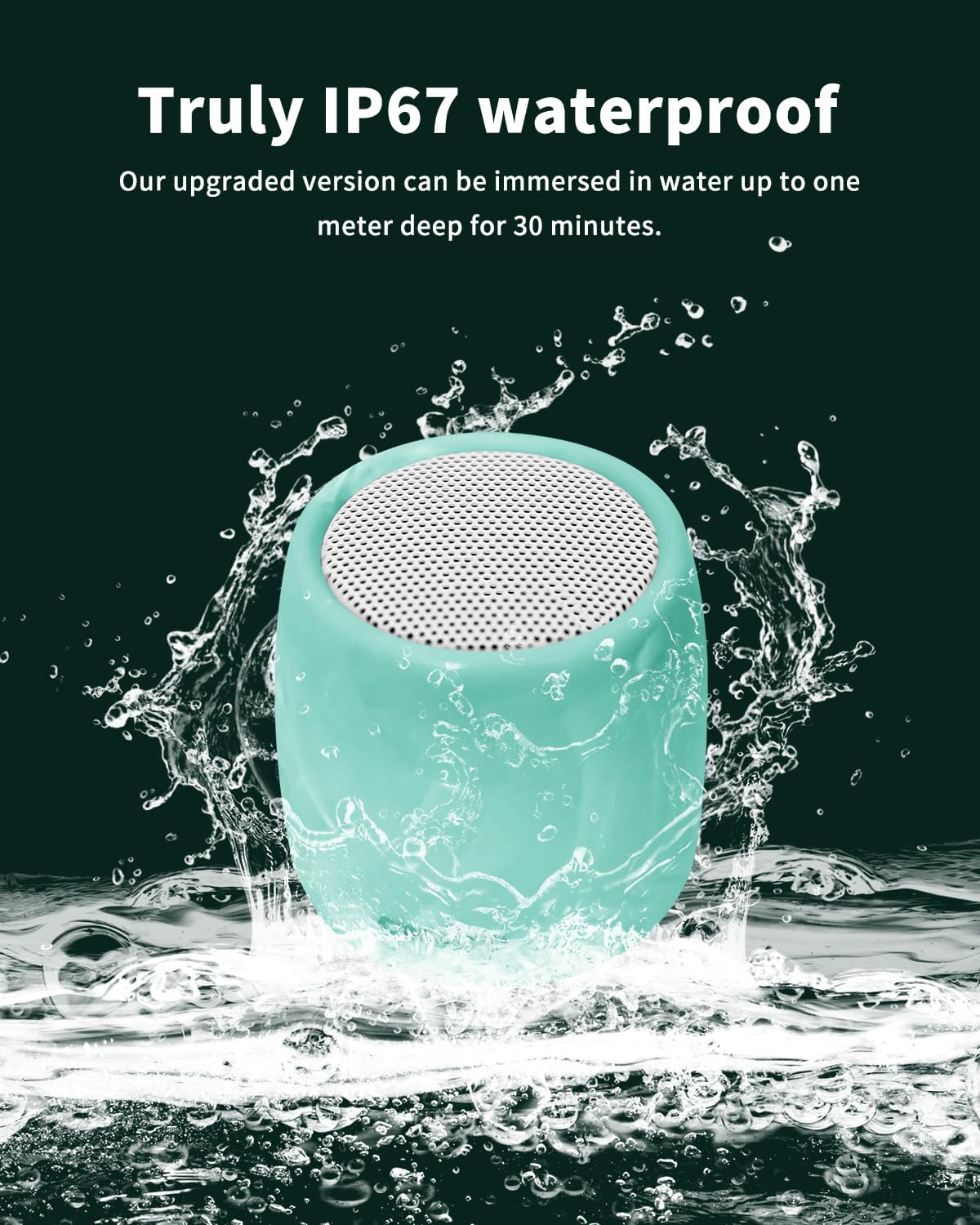 comiso IPX7 Waterproof Speaker, Small Bluetooth Speaker with Stereo Sound and Robust Bass, Mini Speakers