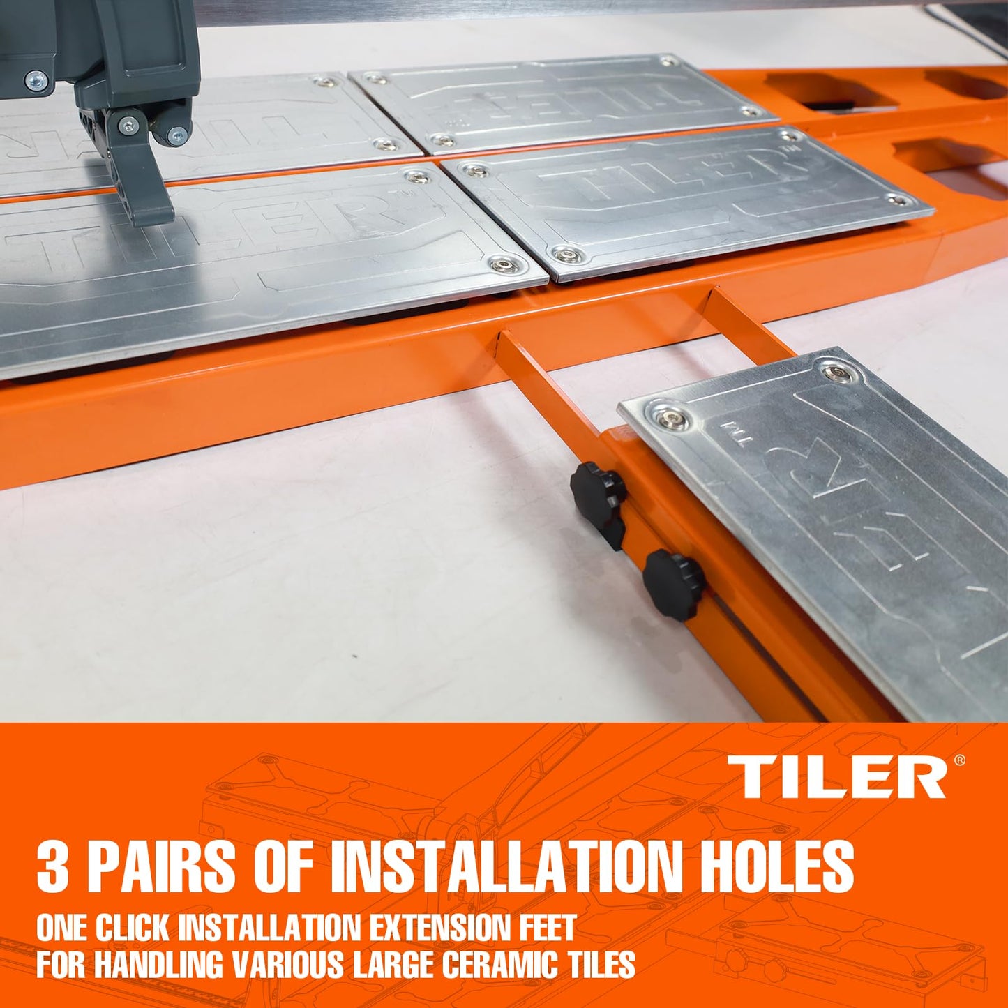 TILER 52 inch Large Format Manual Tile Cutter, Professional Porcelain Ceramic Speedy Rocket Tile Cutter with Transport Handle and Wheels, Steel Wide base, Movable Extension Arm 8102G-3Y