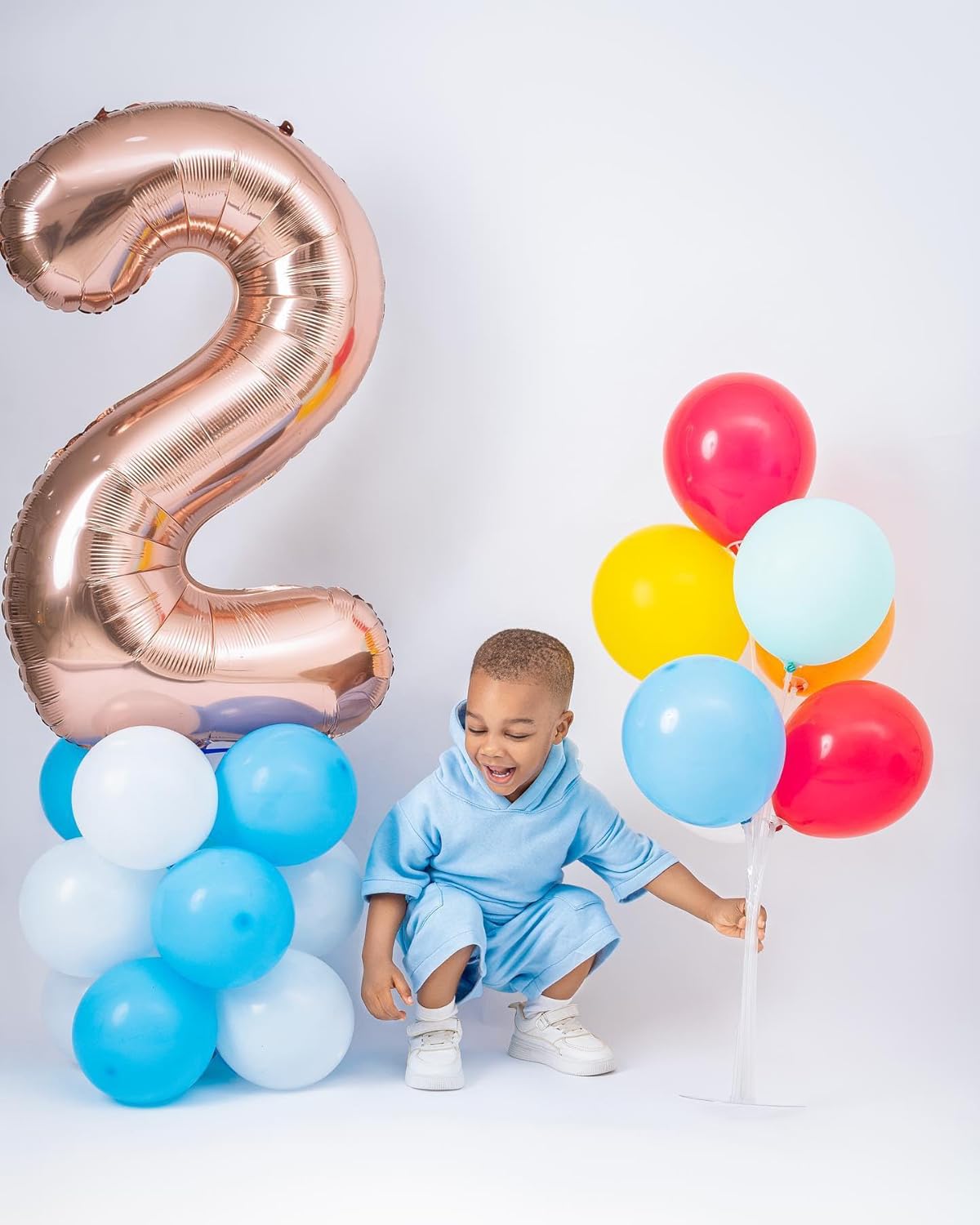 Rose Gold Number 8 Balloon - 40 Inch Giant Foil Balloon for 8th Birthday Party Decorations