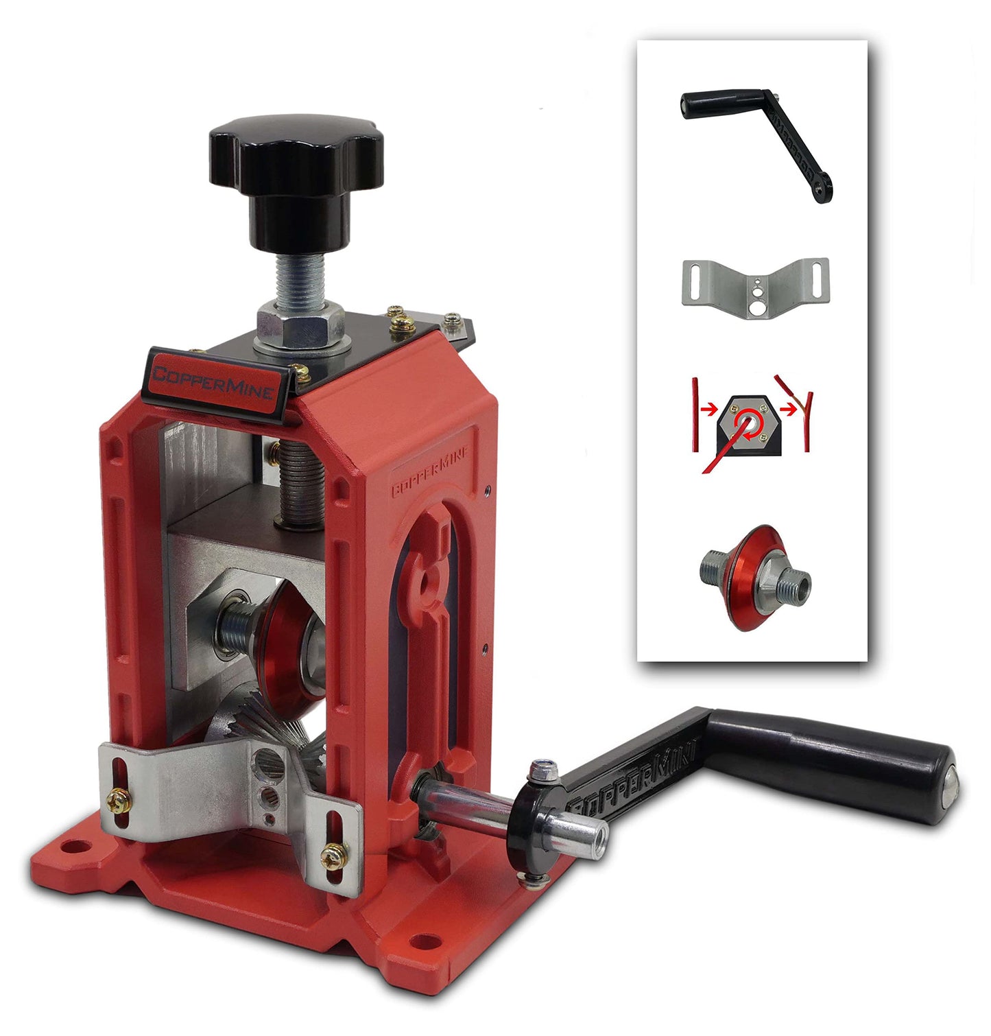 CopperMine Copper Wire Stripper Hand Crank Copper Wire Stripping Machine and Cable Wire Stripper for Wires 18 AWG to 1250 kcm
