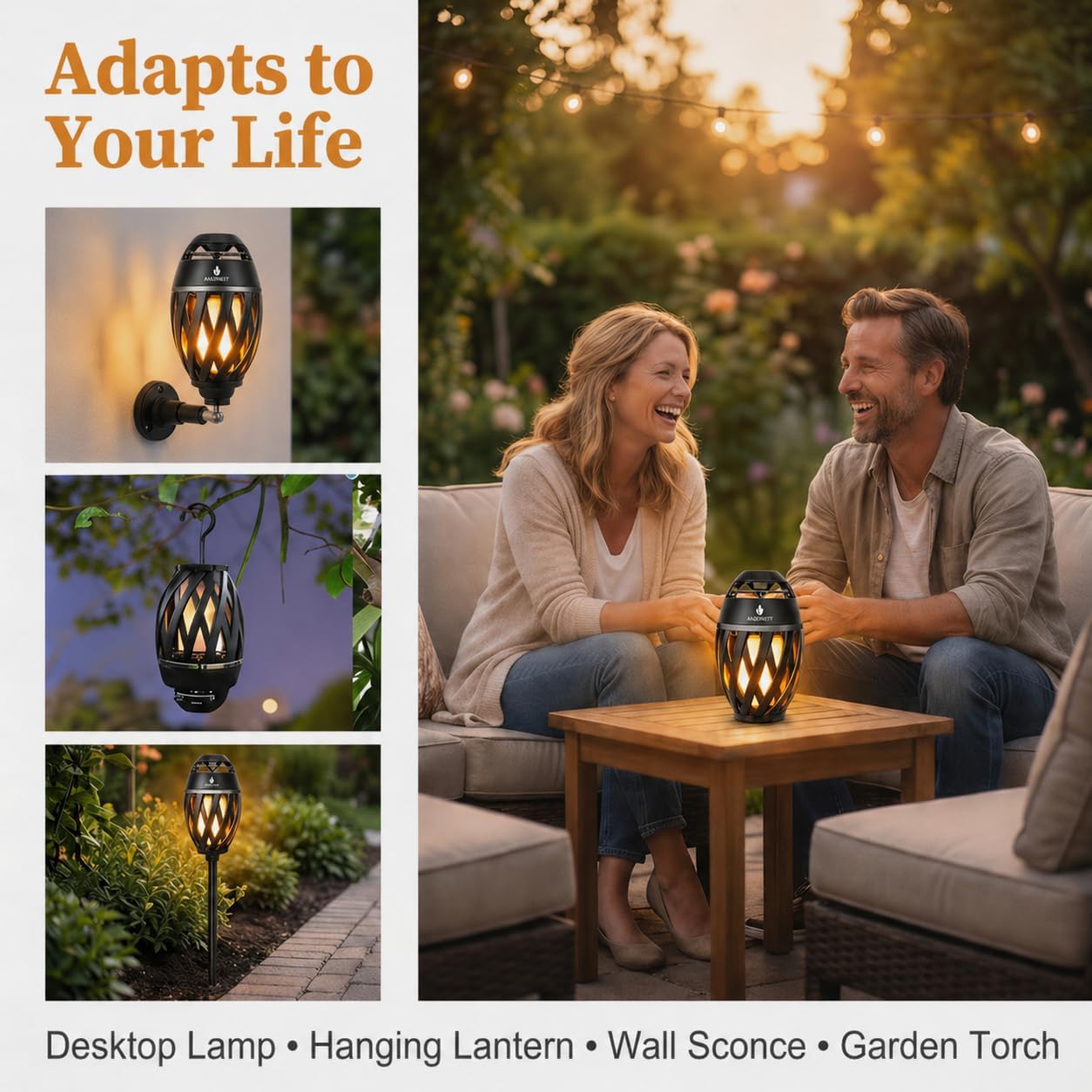 ANERIMST 360 24-Hour for Dad, Outdoor Bluetooth Speakers with LED Torch Light Wireless & Waterproof Speaker for Garden