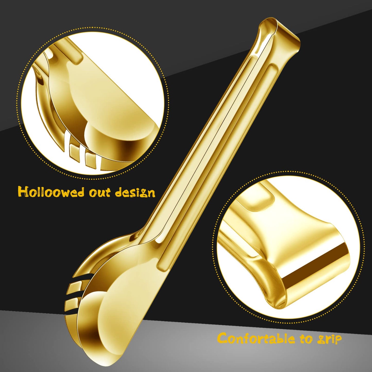 Thenshop 30 Pcs Stainless Steel Serving Utensils Set Flatware Set Include Large Serving Spoons Slotted Spoons Forks Soup Ladle Pie Server and Tongs for Buffet Party(Gold)