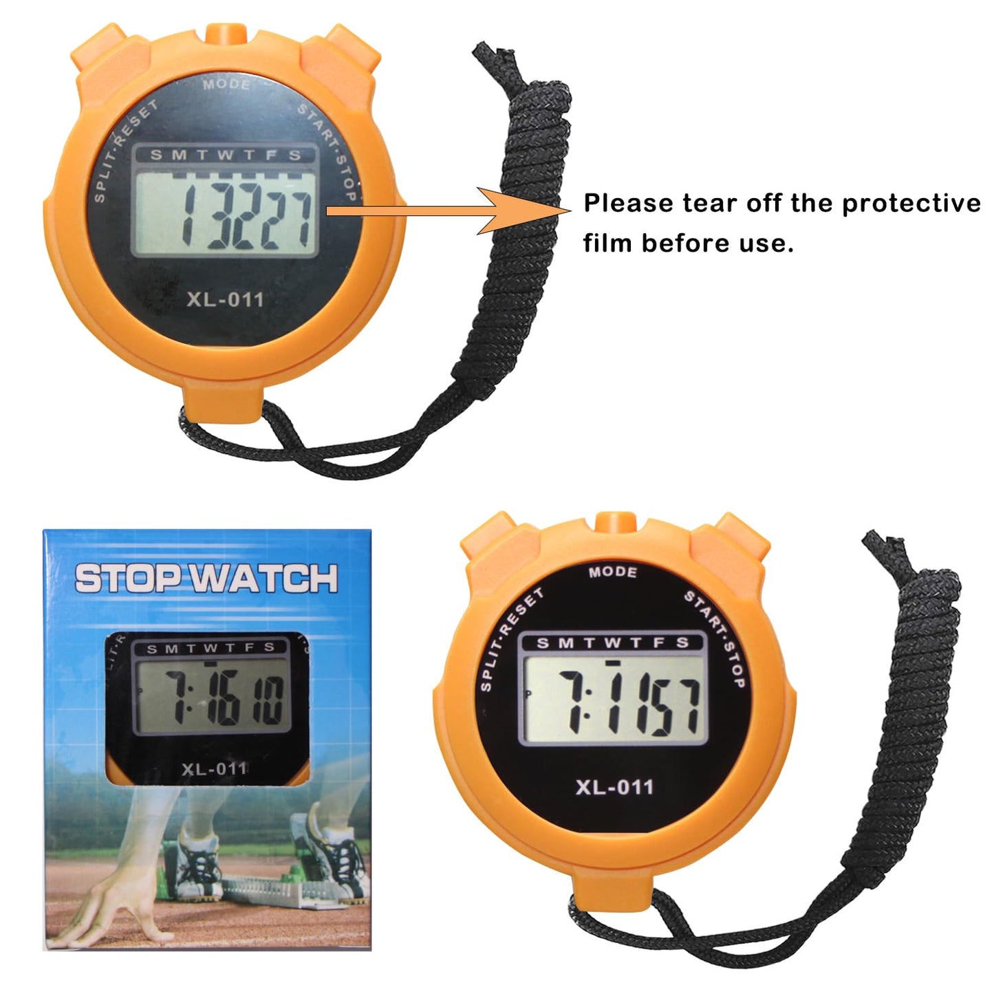 16-Pack Multi-Function Electronic Digital Sport Stopwatch Timer, Large Display with Date Time and Alarm Function, Sports Coaches Fitness Coaches and Referees