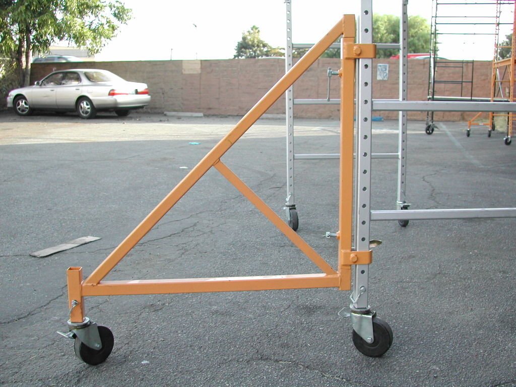 CBM Scaffold Rolling Tower Standing at 17' High with Hatch Deck Guard Rail and U Lock Brace CBM1290