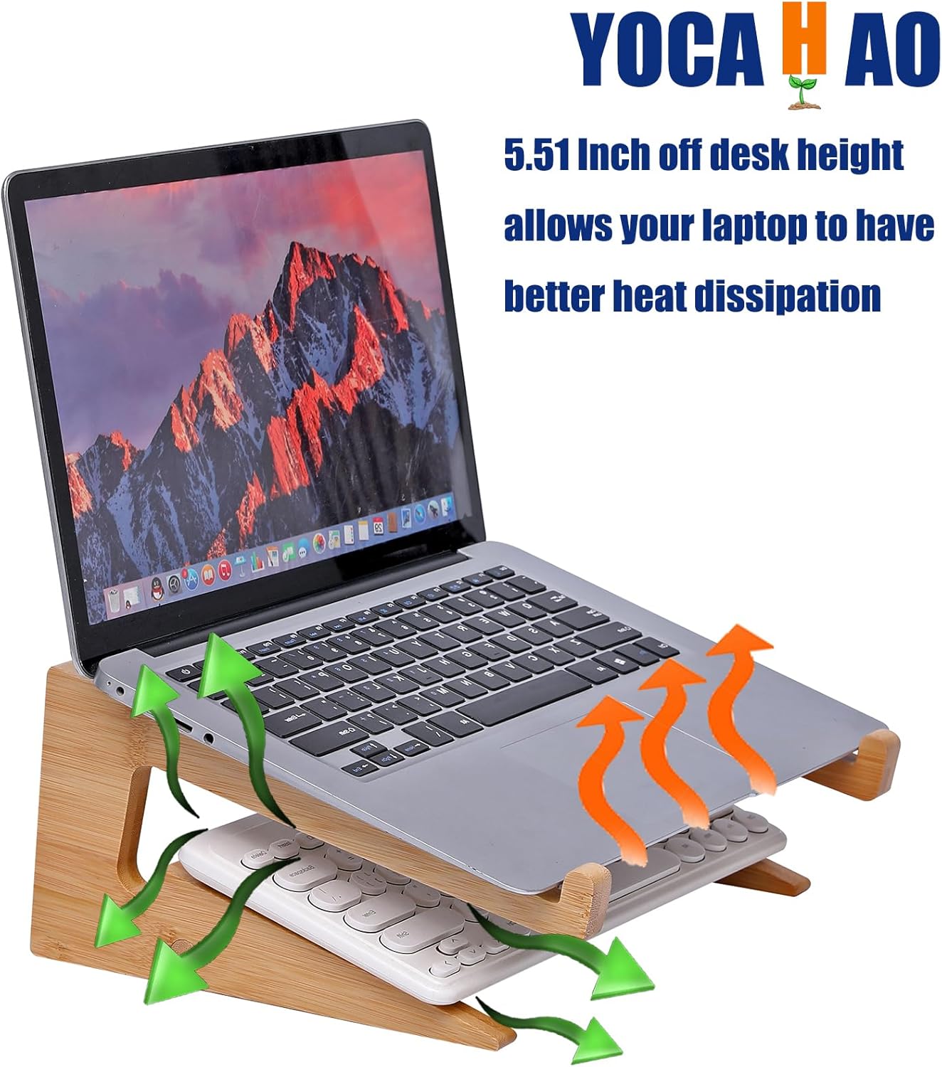 YOCAHAOY 13-18.6in pro/HP/Pixelbook/Lenovo,More Wooden Laptop Stand Vertical Laptop for Bamboo Stand for Desk,Laptop