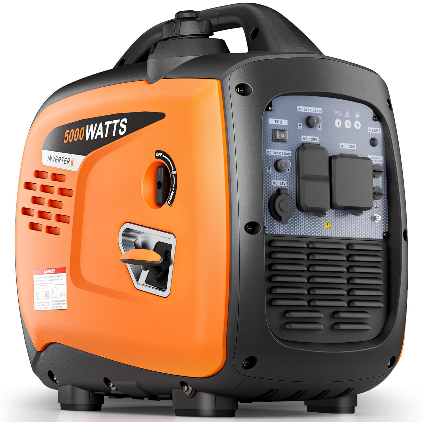 MUTAOMAY 5000W Portable Inverter Generator for Home Emergency Backup Power, Super Quiet Small Gas Powered Generator for Camping, RV, Outdoor, Jobsite with ECO Mode, Parallel Capable, EPA Compliant