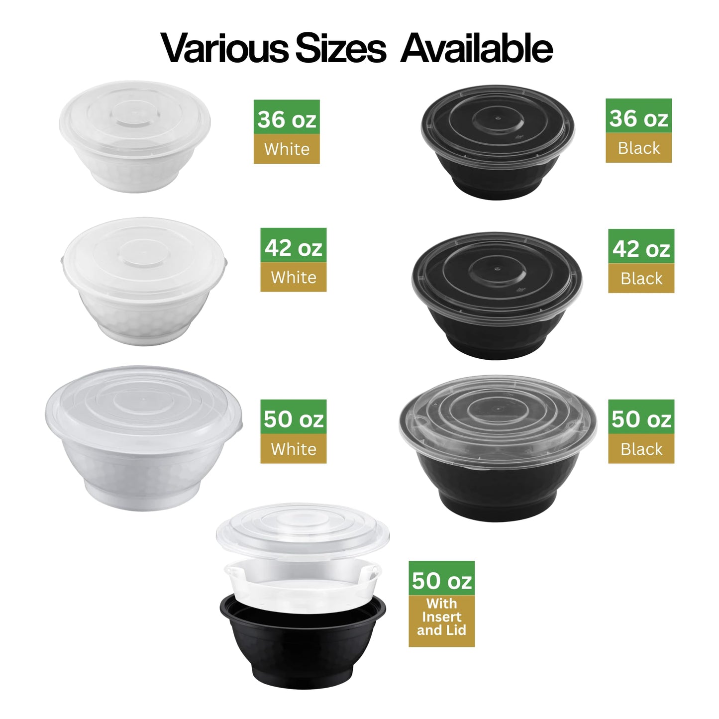 ProTakeOut Disposable Noodle Bowls with Lids – 42 oz Microwaveable Ramen & Soup Containers, Leak-Resistant, BPA-Free, Stackable Food Storage for Restaurants & Takeout – 40 Sets, Black