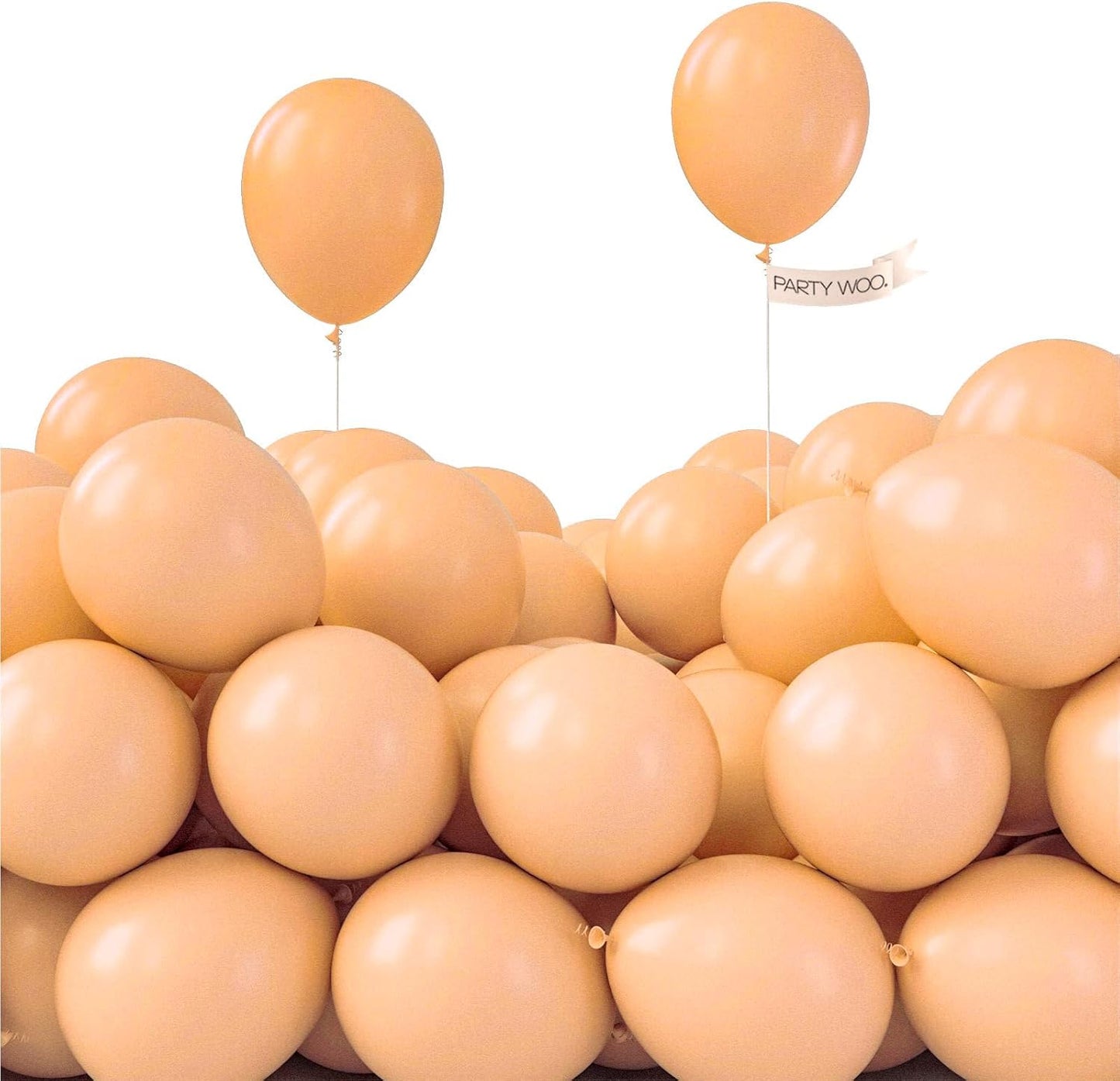 PartyWoo 5-Inch Nude Balloons - 100pcs Apricot Latex for Jungle Safari & Boho Themed Celebrations