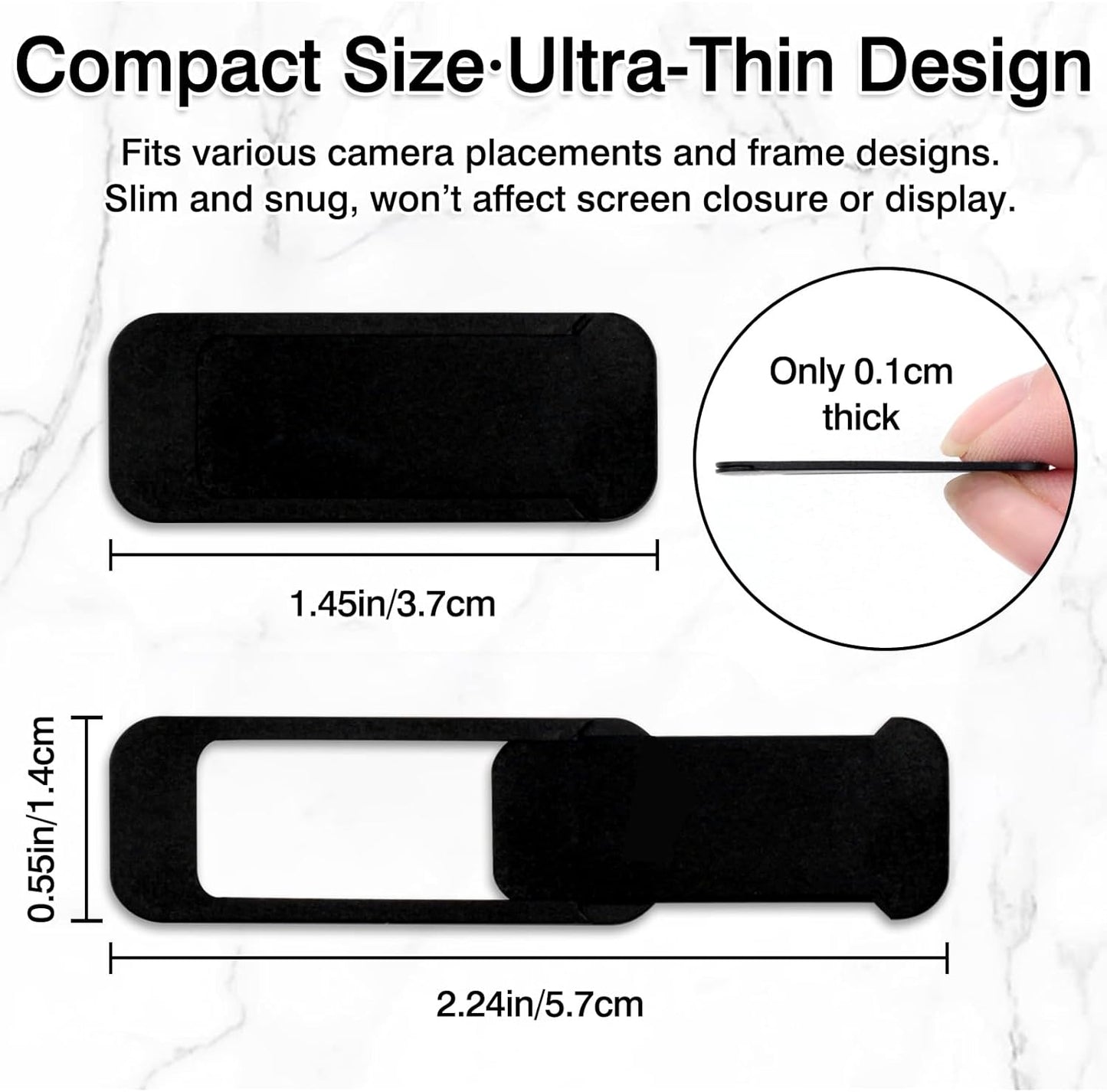 Brvlsoc (6-Pack) Webcam Cover Slide Extra-Large Privacy Shield for Laptop, Tablet, PC & Smartphone Ultra-Thin Camera