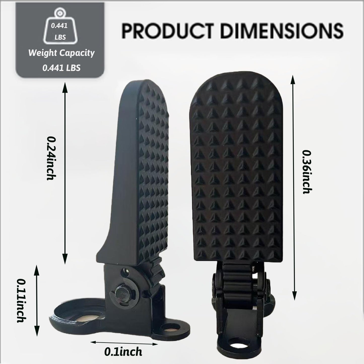 Tailcle Folding Bike Foot Pegs, 1 Pair Foldable Bicycle Rear Pedals Durable Aluminum Alloy Non-Slip Passenger Foot Pegs for Mountain City E-Bikes Folding Bikes (Black)