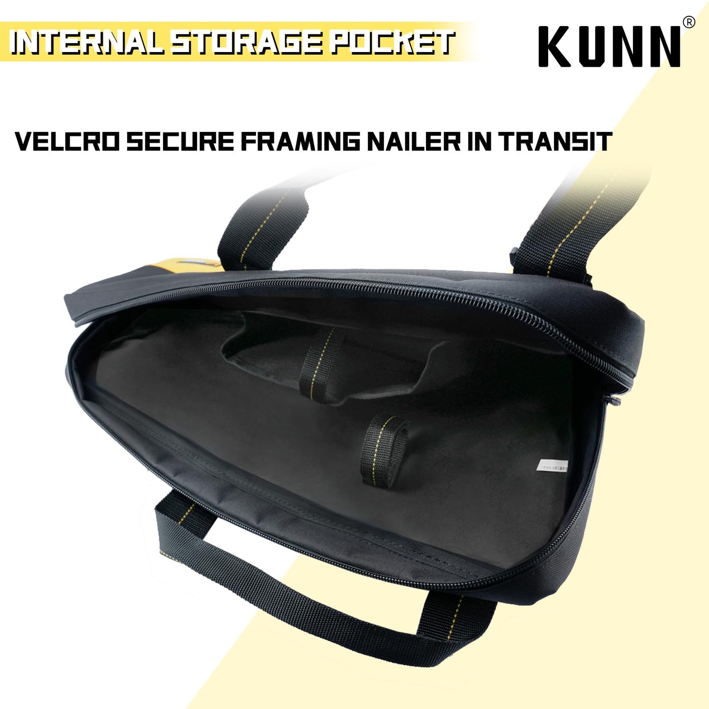 KUNN Shoulder Framing Nailer Bag & Rolling Tool Backpack with Wheels