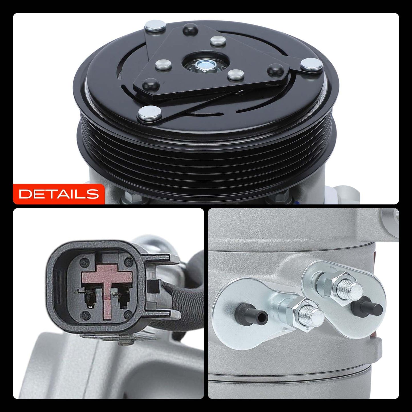 A-Premium Air Conditioner AC Compressor with Clutch Compatible with Ford Focus 2.0L 2008-2011, Transit Connect 2.0L 2010-2013, with DKS-17DS Compressor