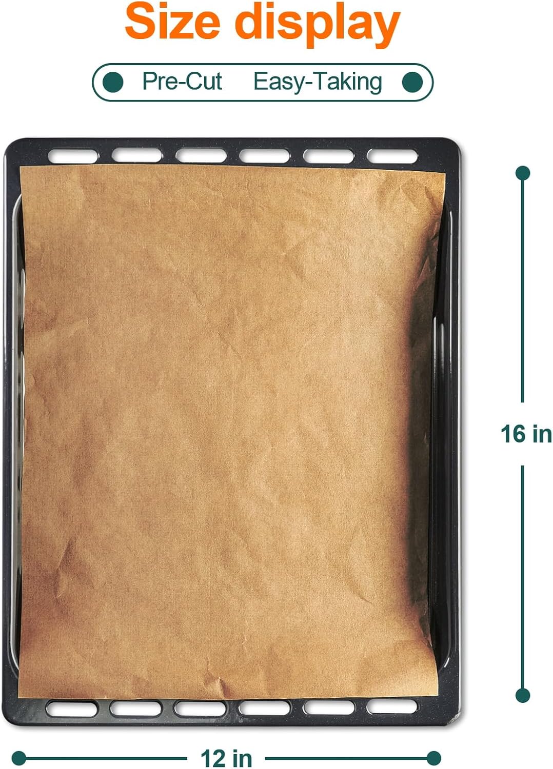 Unbleached Parchment Paper Sheets - 60 Pcs Precut Baking Paper for Air Fryer & Grilling | 12x16 Inches